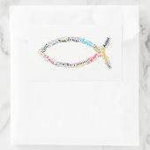 クリスチャンの魚のシンボル 長方形シール (バッグ)