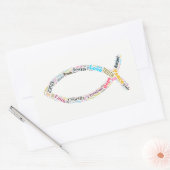 クリスチャンの魚のシンボル 長方形シール (封筒)