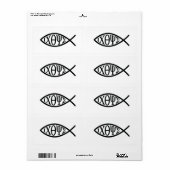 クリスチャンの魚のシンボルICHTHYSまたはICHTHUS ラベル (フルシート)