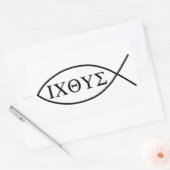 クリスチャンの魚のシンボルICHTHYSまたはICHTHUS 長方形シール (封筒)