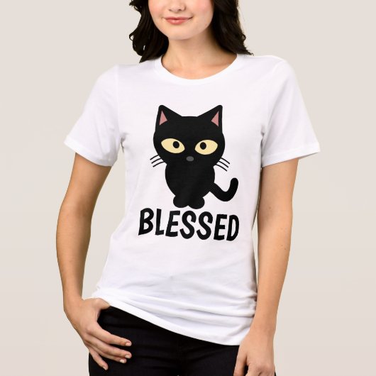 クリスチャンの黒猫Tシャ賛美ツ、 トライブレンドＴシャツ (正面)