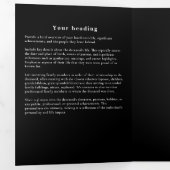 クリスチャンの7フォトブラック&ホワイトモダン葬儀 三つ折りプログラム (内部最初)