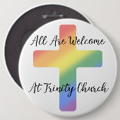 クリスチャンのLGBTが支える人々はみな歓迎する 缶バッジ (正面&裏面)