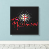 クリスチャンはクロスブラックと「贖われた」 キャンバスプリント (インサイチュ (ウッドフロア))