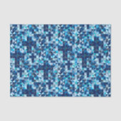 クリスチャンはモダンで青い幾何学的交差させます 薄葉紙 (正面)