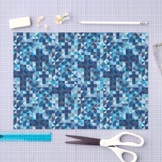 クリスチャンはモダンで青い幾何学的交差させます 薄葉紙 (クラフト)