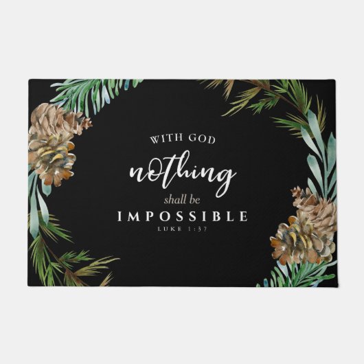 クリスチャンは不可能な黒松 ドアマット (正面)