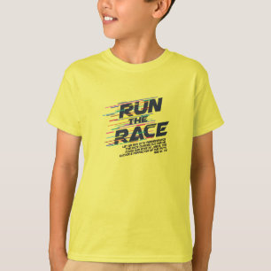 クリスチャンは子供へ競争のワイシャツを走ります Tシャツ
