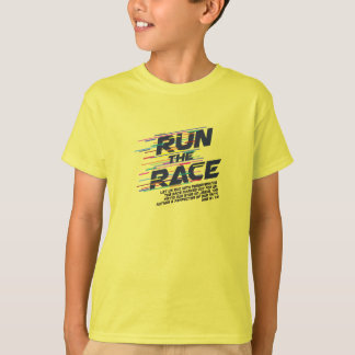 クリスチャンは子供へ競争のワイシャツを走ります Tシャツ