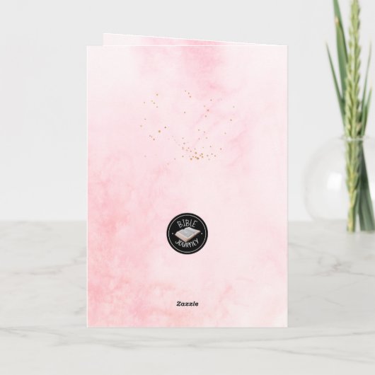 クリスチャンをテーマにした折り畳み誕生日グリーティングカード カード (裏面)