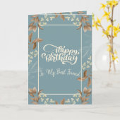 クリスチャンをテーマにした折り畳み誕生日グリーティングカード カード (黄色い花)