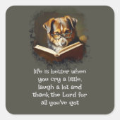 クリスチャンアドバイスおもしろいワイズドッグの生活がより良い スクエアシール (正面)