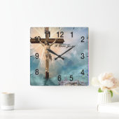 クリスチャンイエス祈りの言葉 スクエア壁時計 (ホーム)