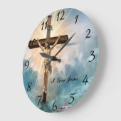 クリスチャンイエス祈りの言葉 ラージ壁時計 (傾斜)