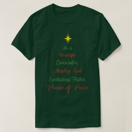 クリスチャンイエズクリスマスツリー聖なる書物、 経典イザヤビ Tシャツ (デザイン正面)