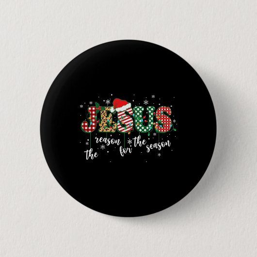 クリスチャンイエズザリューズクリスマスホリデーシーズンChr 缶バッジ (正面)