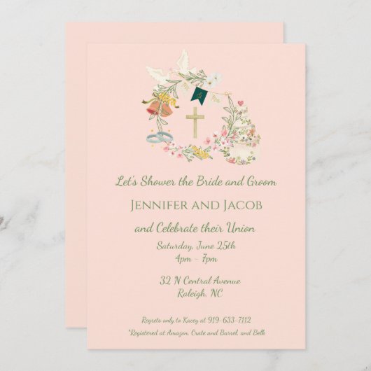 クリスチャンウェディングシャワー招待状,婚約 招待状 (正面/裏面)