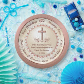 クリスチャンウェディングレセプションアイディア、バラ金ゴールド ペーパープレート (パーティー)