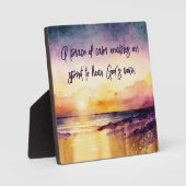 クリスチャンウォーターカラーサンセット感動的引用文 フォトプラーク (正面)