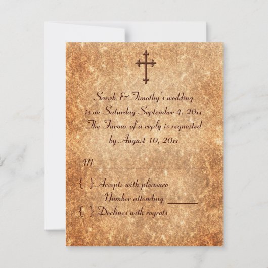 クリスチャンエイジドアイアンクロスRSVPカード 出欠カード (裏面)