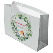 クリスチャンエレガントウォーターカラークリスマスリース ラージペーパーバッグ (裏面アングル)