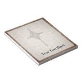 クリスチャンエレガントクロスを背景にスクロール ノートパッド (アングル)