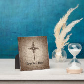 クリスチャンエレガントクロスを背景にスクロール フォトプラーク (インサイチュ)