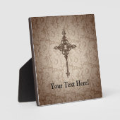 クリスチャンエレガントクロスを背景にスクロール フォトプラーク (正面)