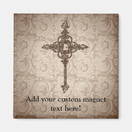 クリスチャンエレガントクロスを背景にスクロール マグネット