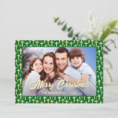 クリスチャンエレガントクロススクリプト写真クリスマス シーズンカード (スタンド正面)