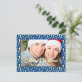 クリスチャンエレガントクロススクリプト海軍ブルークリスマス シーズンポストカード (スタンド正面)