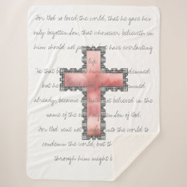 クリスチャンエレガントピンククロス聖なる書物、 経典聖句 シェルパブランケット