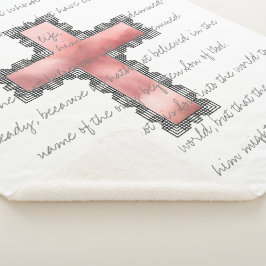 クリスチャンエレガントピンククロス聖なる書物、 経典聖句 シェルパブランケット