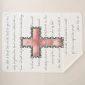 クリスチャンエレガントピンククロス聖なる書物、 経典聖句 シェルパブランケット (正面(横))