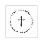 クリスチャンエレガントファミリーカスタム差出人住所 セルフインキングスタンプ (デザイン)