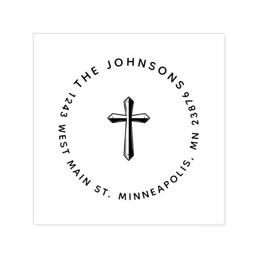 クリスチャンエレガントファミリーカスタム差出人住所 セルフインキングスタンプ (デザイン)