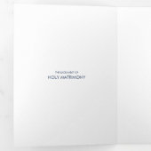 クリスチャンエレガントフォト結婚式招待状ブルー 三つ折り招待状 (内部最初)