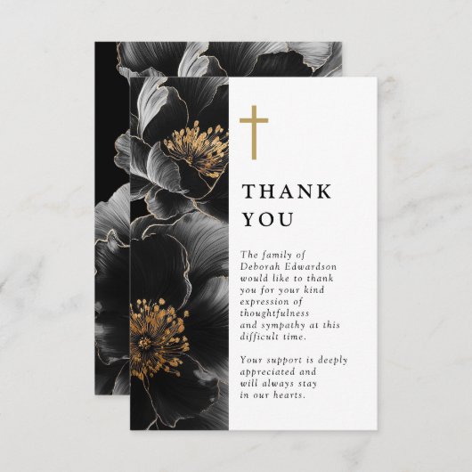 クリスチャンエレガントフローラ生活お祝い サンキューカード (正面/裏面)