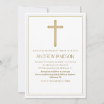 クリスチャンエレガントブルー金ゴールドクロス |バプテスマ