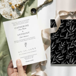 クリスチャンエレガントミニマクラシックリスト結婚リーフ 招待状