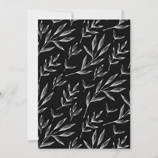 クリスチャンエレガントミニマクラシックリスト結婚リーフ 招待状 (裏面)