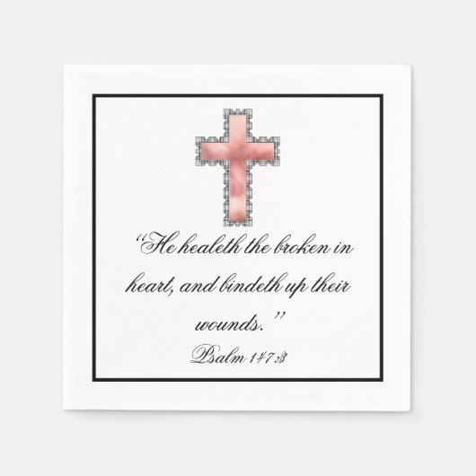 クリスチャンエレガント悔やみや弔慰 スタンダードカクテルナプキン (正面)