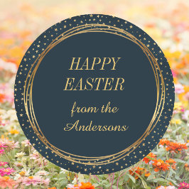 クリスチャンエレガント金ゴールドスターカスタムハッピーイースター ラウンドシール