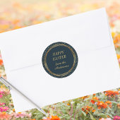 クリスチャンエレガント金ゴールドスターカスタムハッピーイースター ラウンドシール