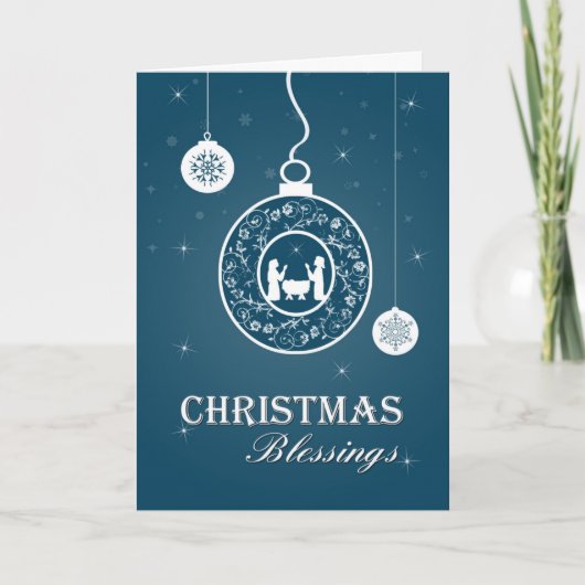 クリスチャンオーナメント出生クリスマスカード シーズンカード (正面)