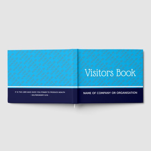 クリスチャンカスタムの名誉主の訪問者ブルー ゲストブック (全面)
