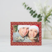 クリスチャンカスタムクロス写真台本クリスマスレッド シーズンポストカード (スタンド正面)