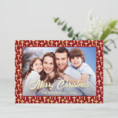 クリスチャンカスタムクロス写真台本レッドクリスマス シーズンカード (スタンド正面)