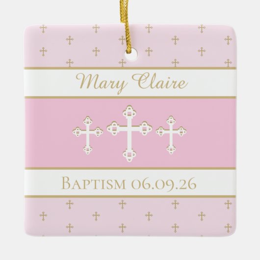 クリスチャンカスタムバプテスマオーナメント セラミックオーナメント (正面)