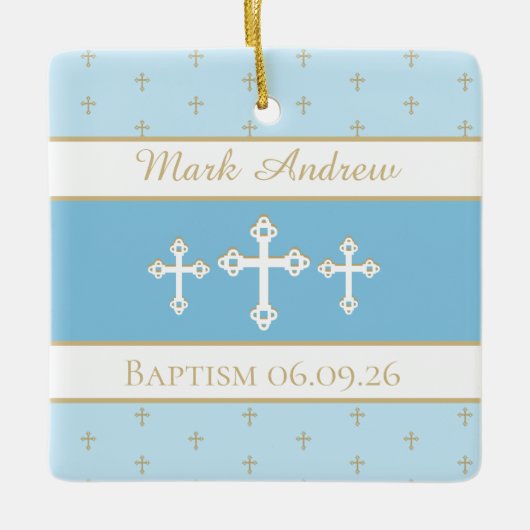 クリスチャンカスタムバプテスマオーナメント セラミックオーナメント (正面)